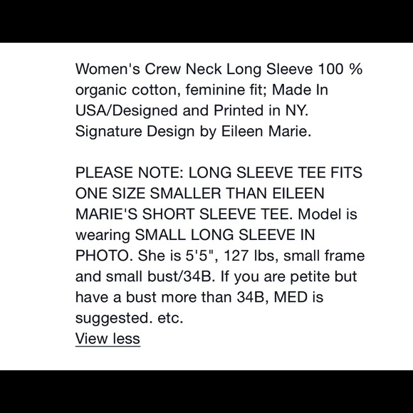 Crew Neck - Long Sleeve 100 % Organic Cotton Tee - Picture 5 of 7